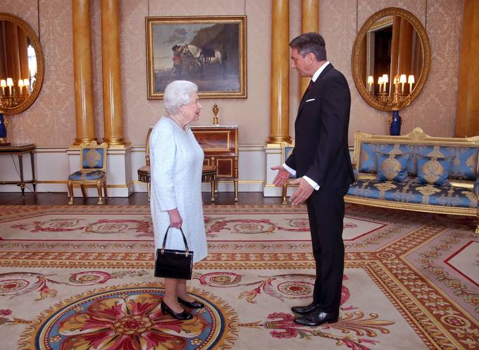 Slovenian President Borut Pahor received by Queen Elizabeth II